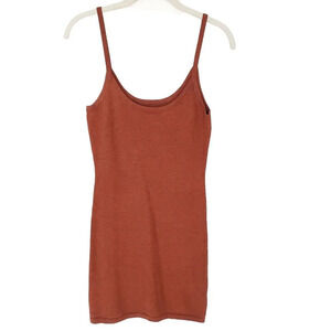 Rhythm Ease Knit Mini Dress Rust Orange/Brown Size 10/M Sleeveless Bodycon NWT